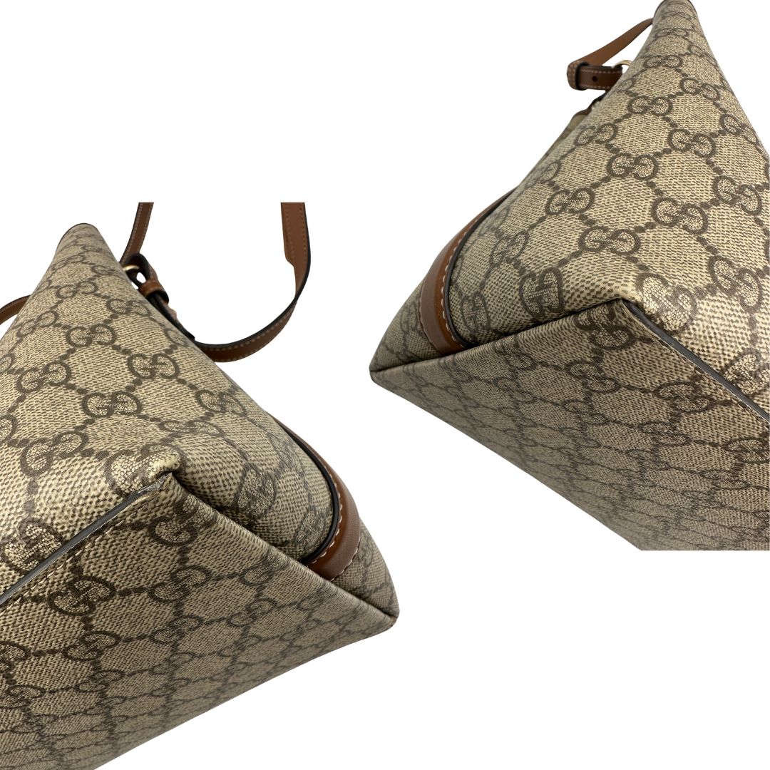 Secchiello Gucci GG Supreme in pelle marrone