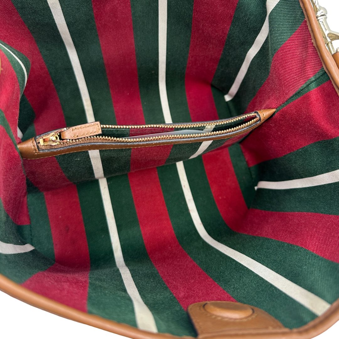 Secchiello Gucci GG Supreme in pelle marrone