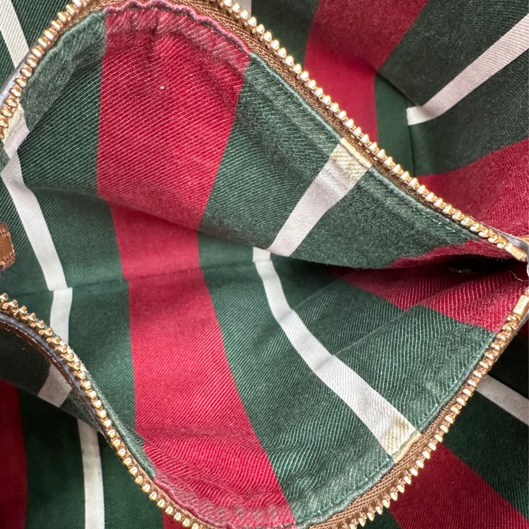 Secchiello Gucci GG Supreme in pelle marrone