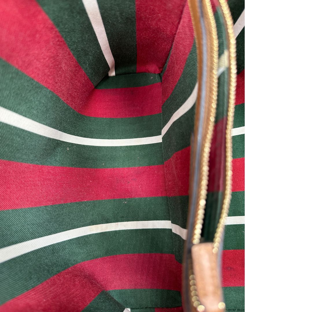 Secchiello Gucci GG Supreme in pelle marrone