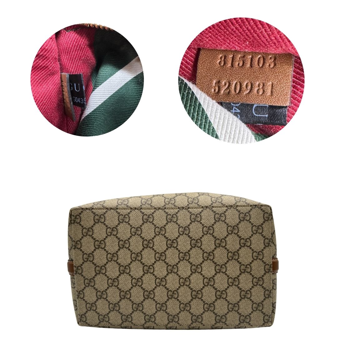 Secchiello Gucci GG Supreme in pelle marrone