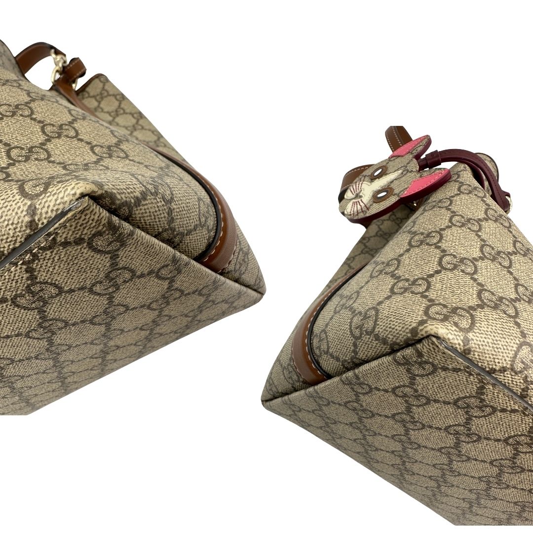 Secchiello Gucci GG Supreme in pelle marrone