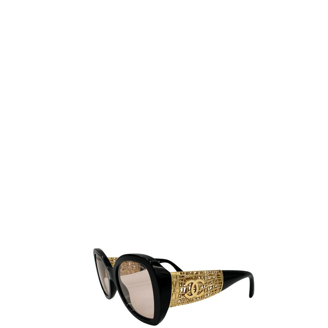 Occhiali da sole Chanel in acetato oro
