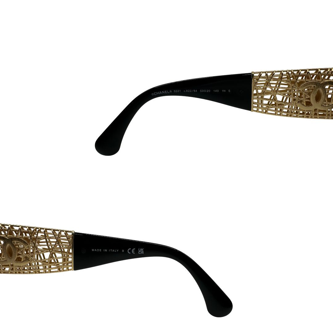 Occhiali da sole Chanel in acetato oro
