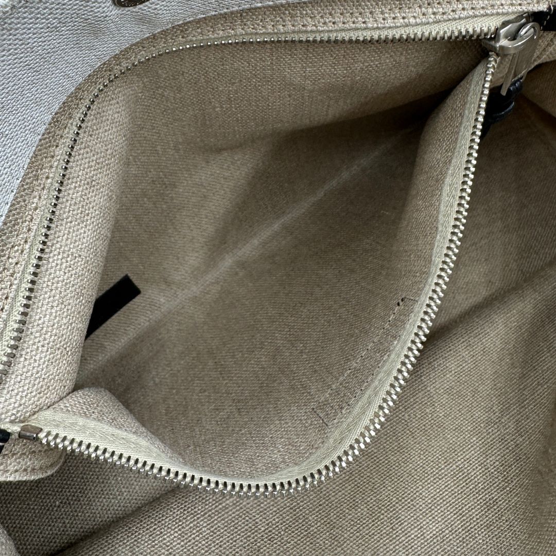 Tote Rive Gauche Saint Laurent in tessuto beige
