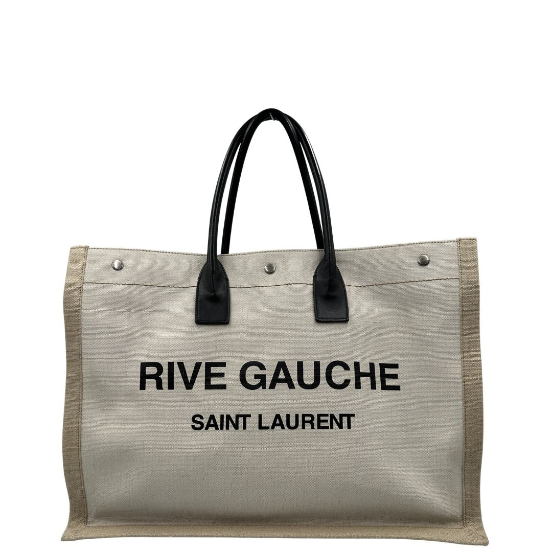 Tote Rive Gauche Saint Laurent in tessuto beige