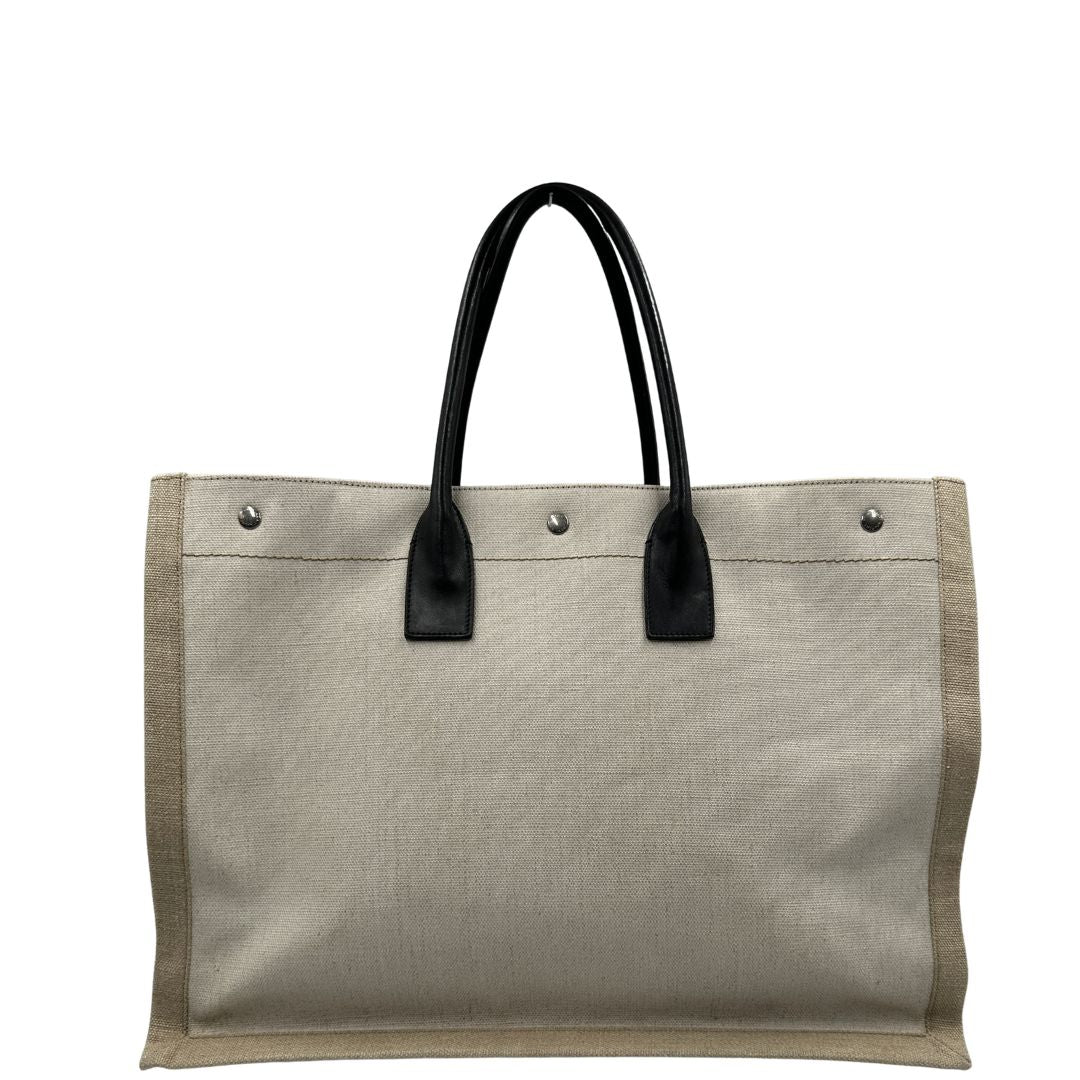Tote Rive Gauche Saint Laurent in tessuto beige