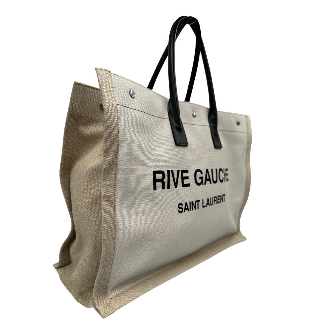 Tote Rive Gauche Saint Laurent in tessuto beige