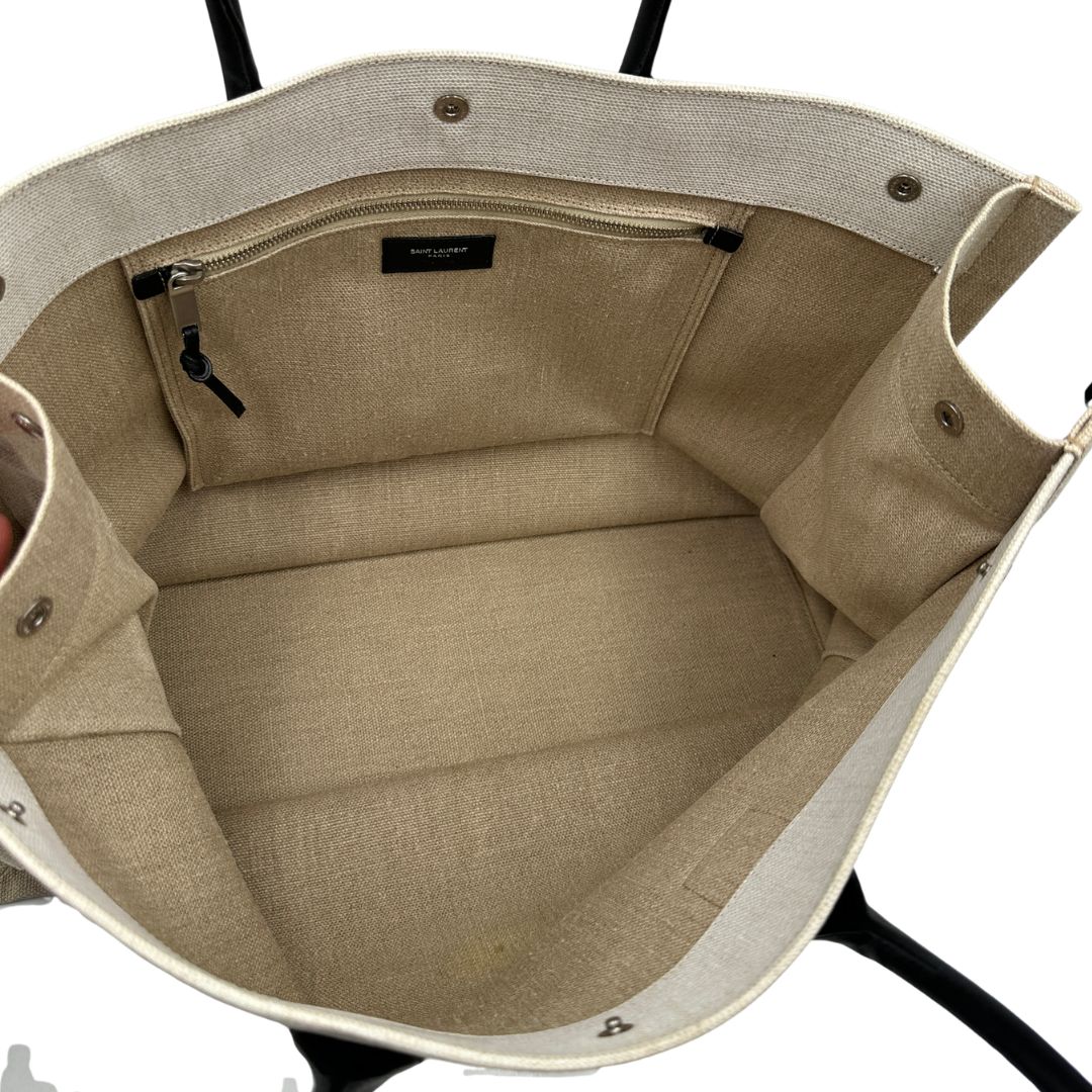 Tote Rive Gauche Saint Laurent in tessuto beige