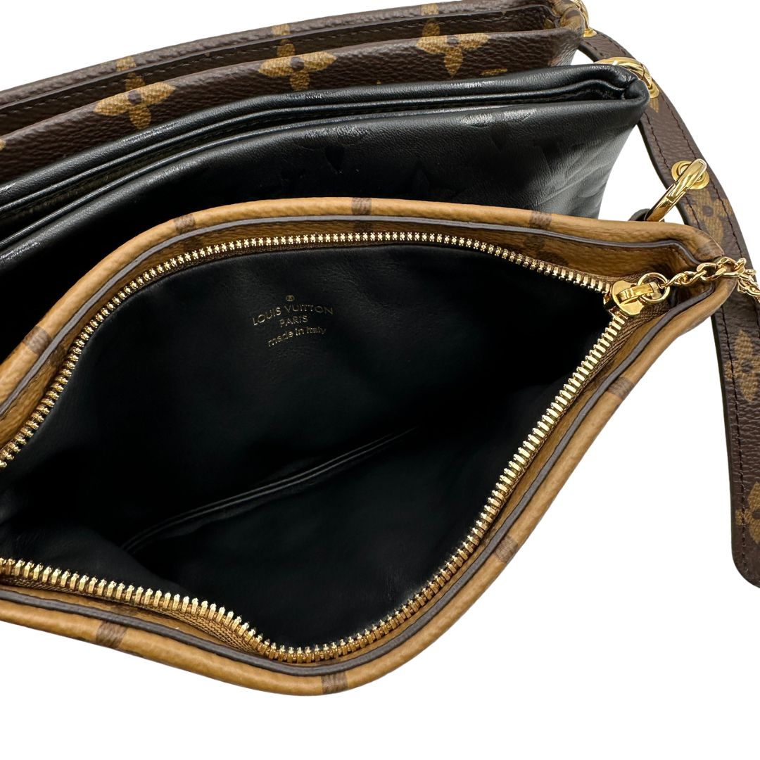 Pochette LV3 Pouch Reverse Louis Vuitton in pelle marrone