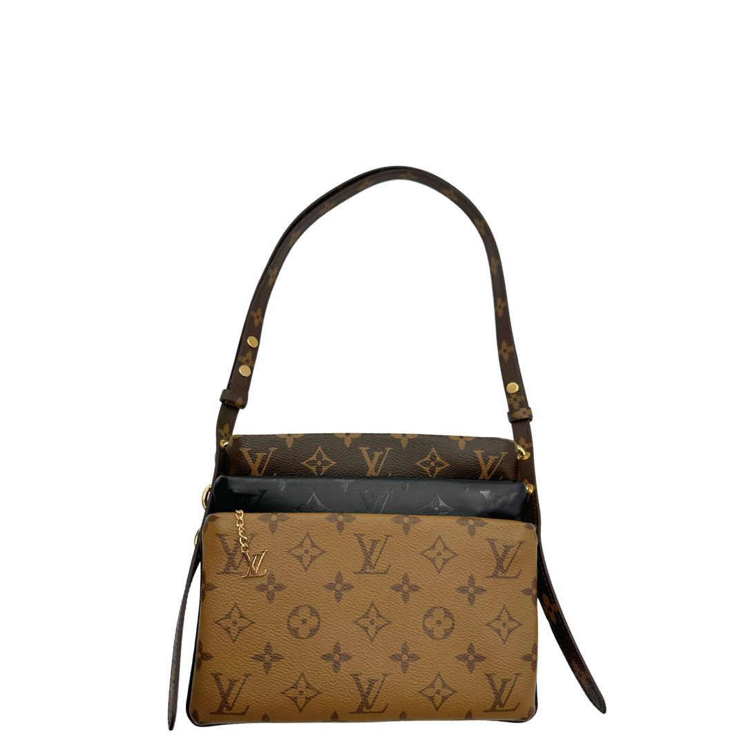 Pochette LV3 Pouch Reverse Louis Vuitton in pelle marrone
