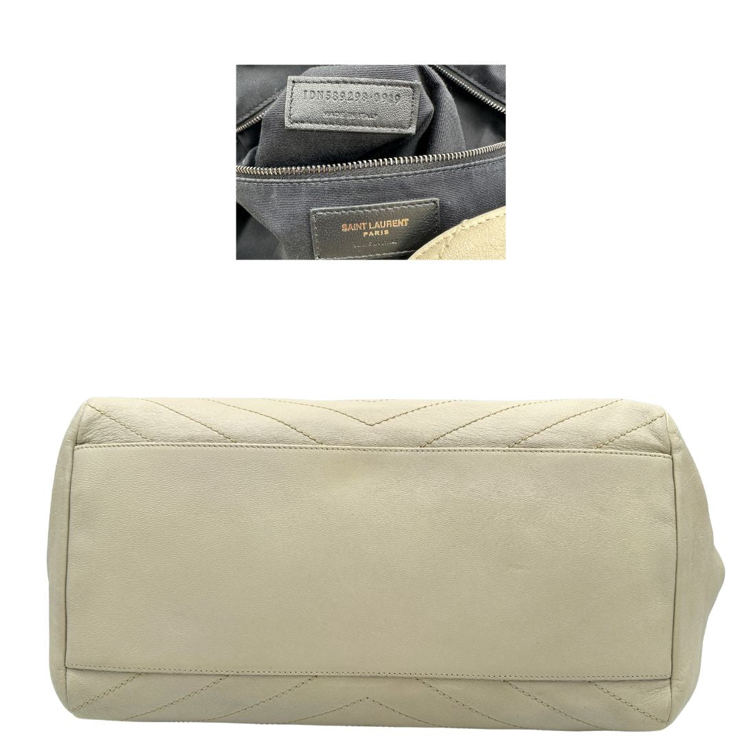 base Borsa Saint Laurent in pelle bianco latte
