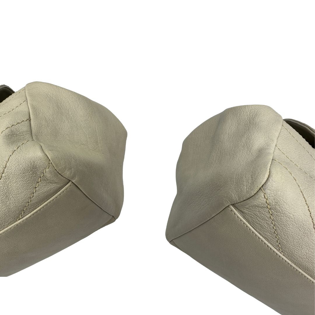 angoli Borsa Saint Laurent in pelle bianco latte 