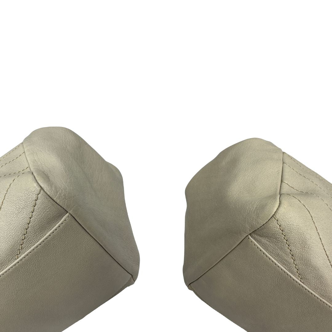 angoli Borsa Saint Laurent in pelle bianco latte