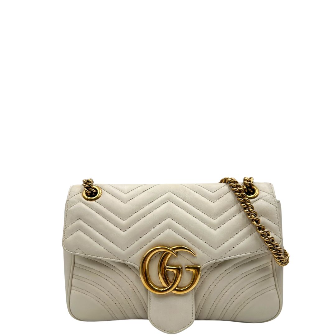 Borsa Gucci Marmont misura grande (pelle, bianco) – foto 1 di 13