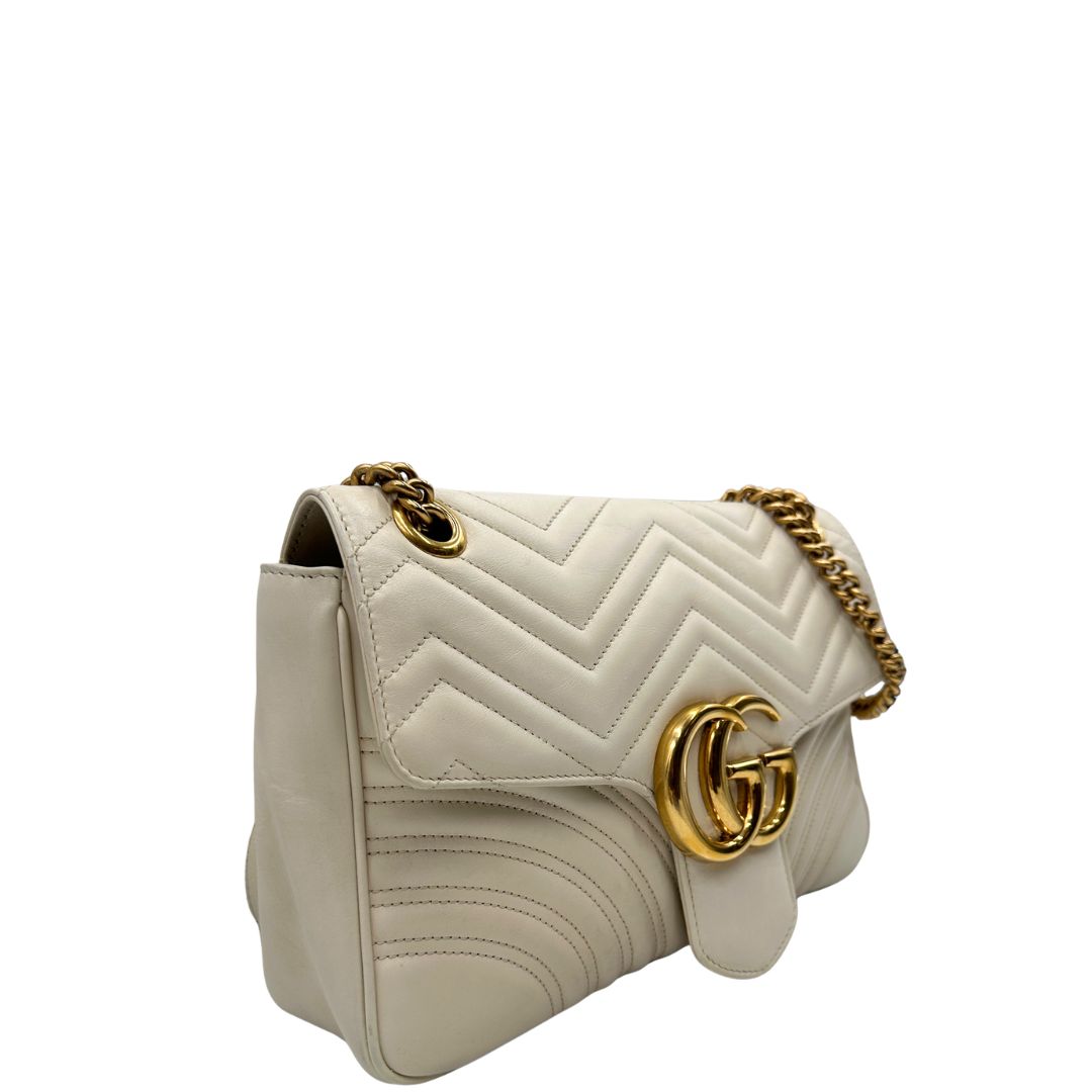 Borsa Gucci Marmont misura grande (pelle, bianco) – foto 3 di 13