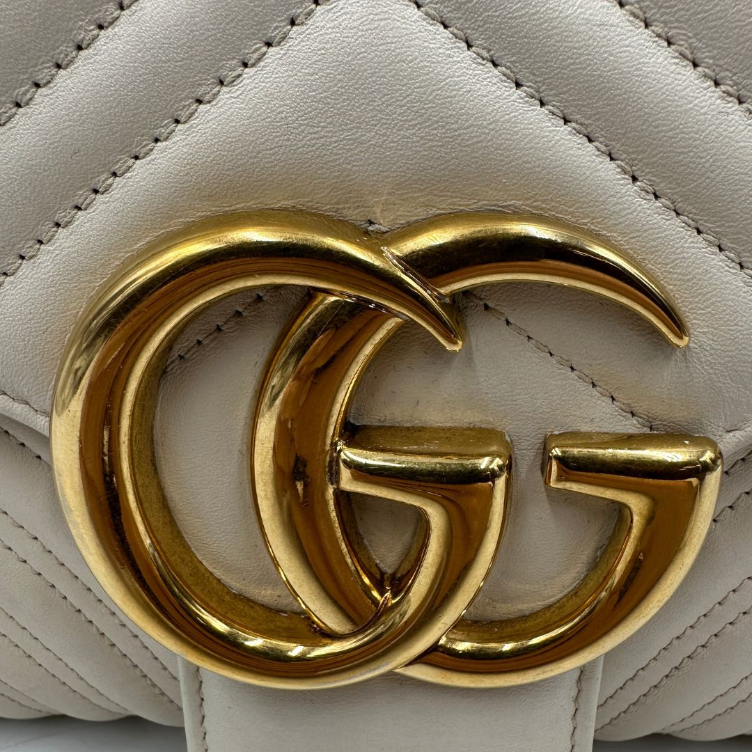Borsa Gucci Marmont misura grande (pelle, bianco) – foto 10 di 13