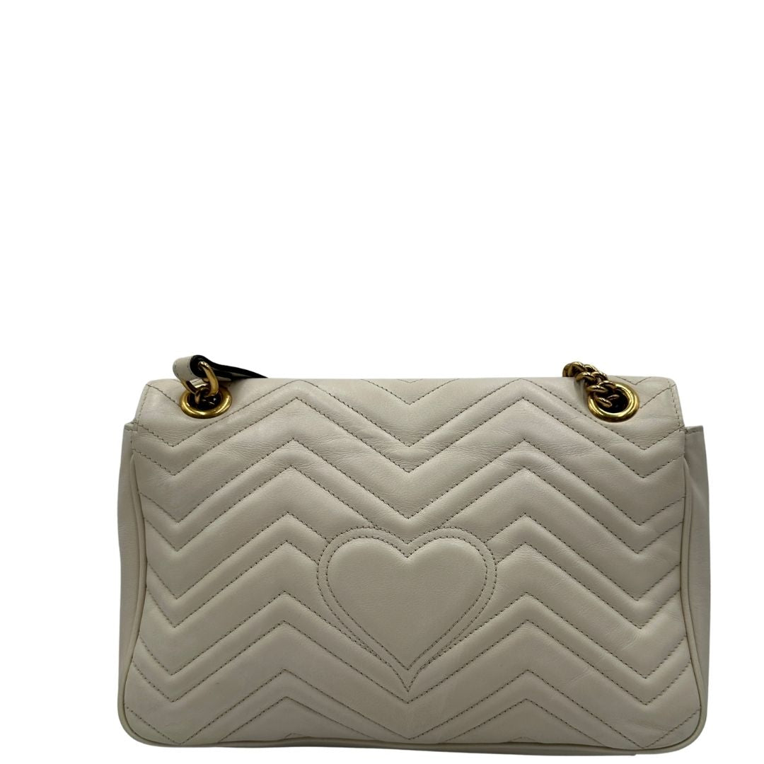 Borsa Gucci Marmont misura grande (pelle, bianco) – foto 5 di 13