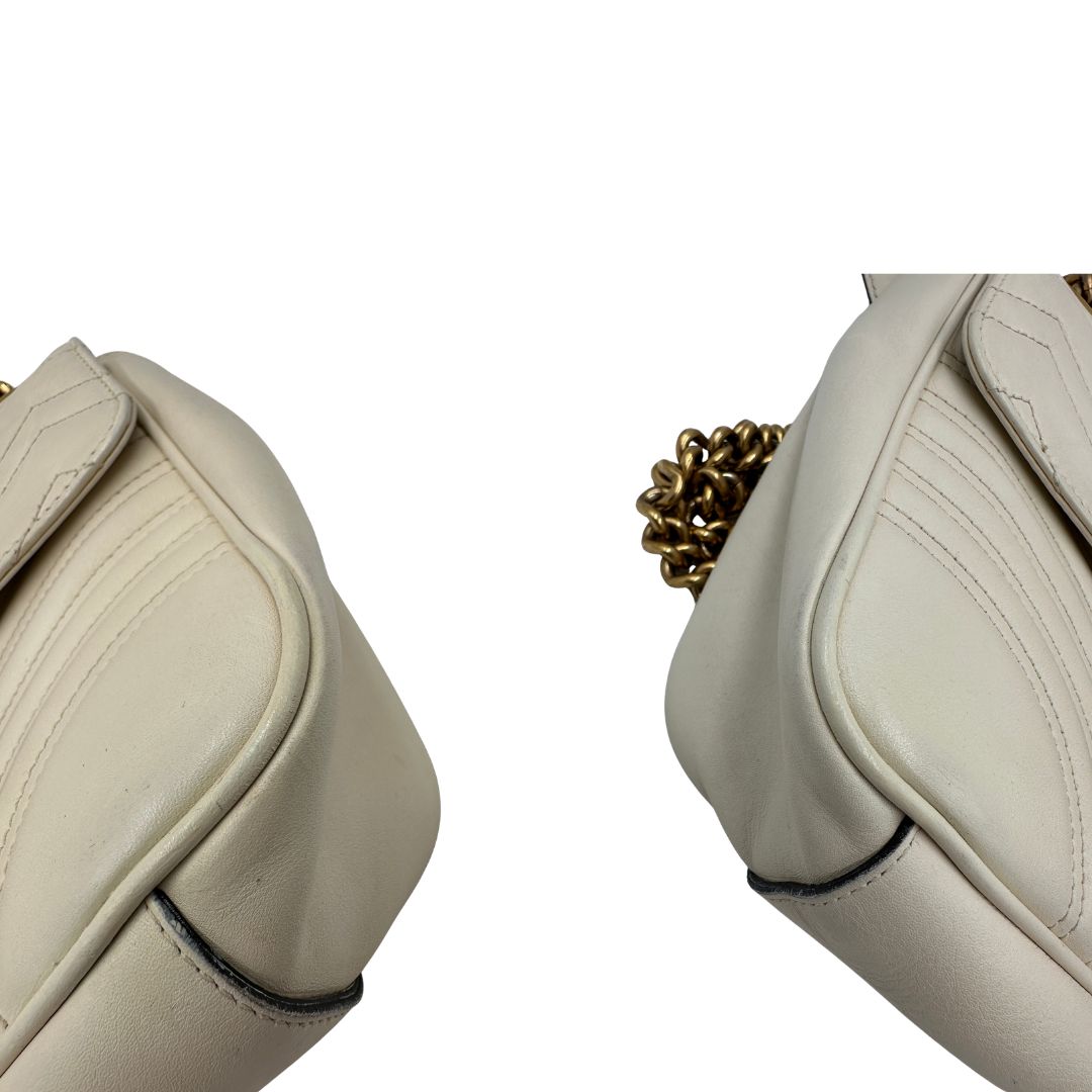 Borsa Gucci Marmont misura grande (pelle, bianco) – foto 7 di 13