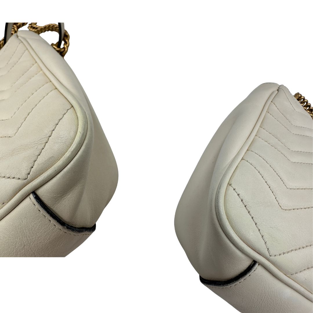 Borsa Gucci Marmont misura grande (pelle, bianco) – foto 8 di 13