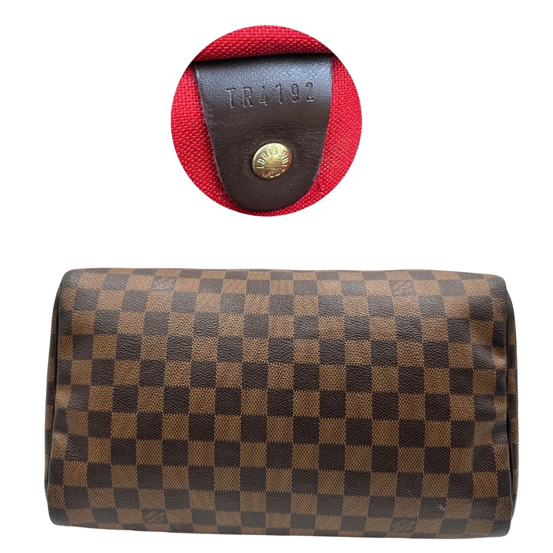 Speedy Damier Ébène 30 LV personalizzato (canvas, marrone) – foto 14 di 19