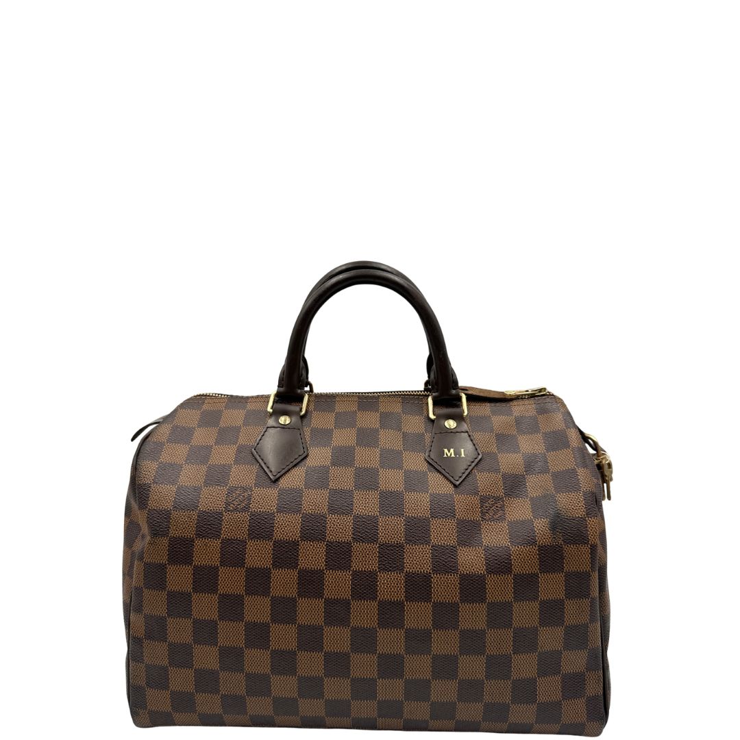 Speedy Damier Ébène 30 LV personalizzato (canvas, marrone) – foto 2 di 19