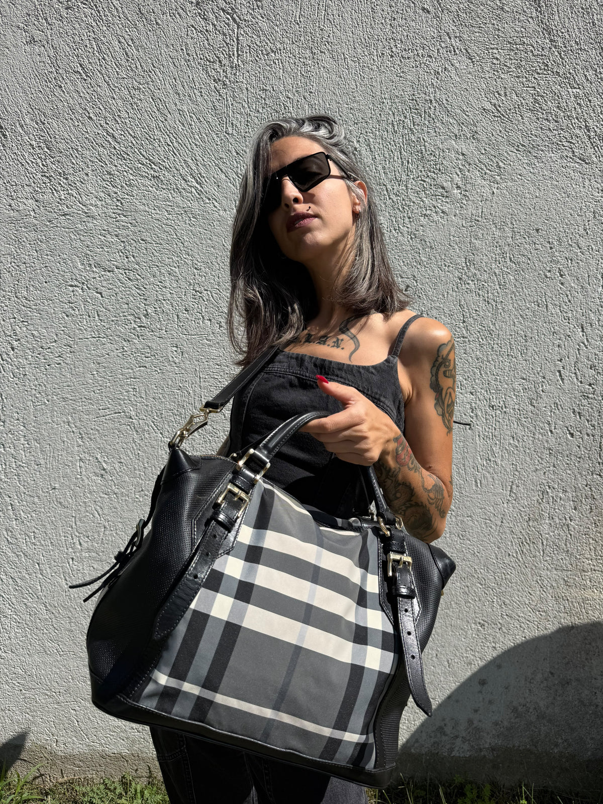 Borsa Burberry tartan