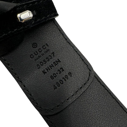 Cintura Gucci in canvas GG e pelle scamosciata nera, di lusso, originale, ottime condizioni