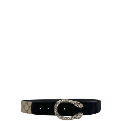 Cintura Gucci in canvas GG e pelle scamosciata nera, di lusso, originale, ottime condizioni
