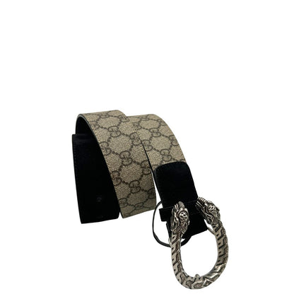 Cintura Gucci in canvas GG e pelle scamosciata nera, di lusso, originale, ottime condizioni