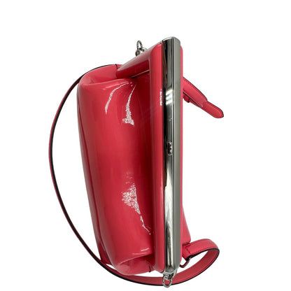 Borsa Fendi First in pelle verniciata color rosa fragola, di lusso, originale, ottime condizioni, usata