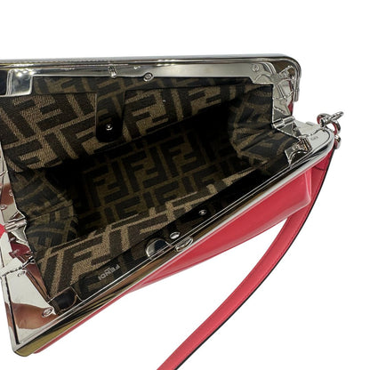 Borsa Fendi First in pelle verniciata color rosa fragola, di lusso, originale, ottime condizioni, usata