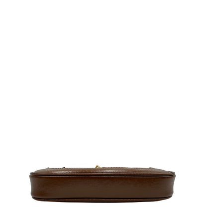 base  Borsa Gucci Jackie in canvas GG e pelle marrone, munita di un elemento allungabile per poterla portare comodamente a tracolla, di lusso, originale, eccellenti condizioni, usata. 