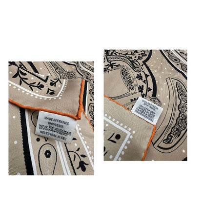 Foulard Hermès Étriers Beige