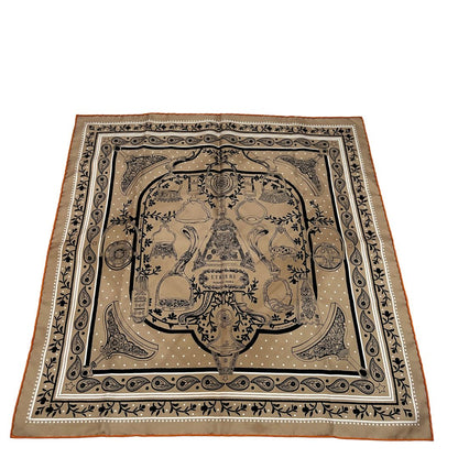 Foulard Hermès Étriers Beige