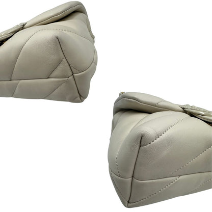 angoli  Borsa Pinko in morbida nappa color bianco panna trapuntata e hardware bianco, di lusso, originale, ottime condizioni. 