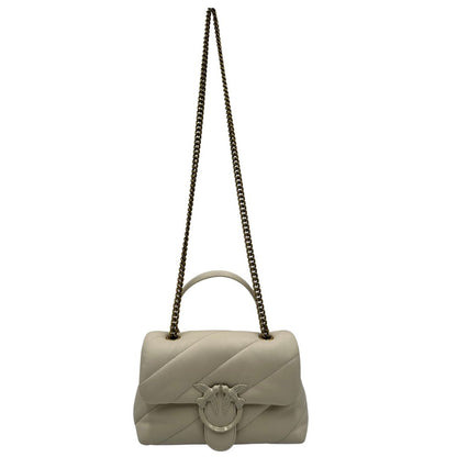  Borsa Pinko in morbida nappa color bianco panna trapuntata e hardware bianco, di lusso, originale, ottime condizioni.