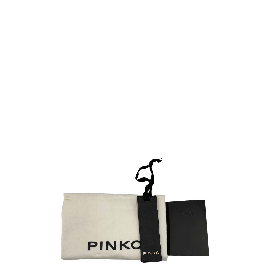 dustbag Borsa Pinko in pelle bianca e hardware dorato, di lusso, originale, ottime condizioni. 