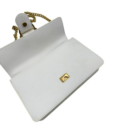 interno Borsa Pinko in pelle bianca e hardware dorato, di lusso, originale, ottime condizioni.