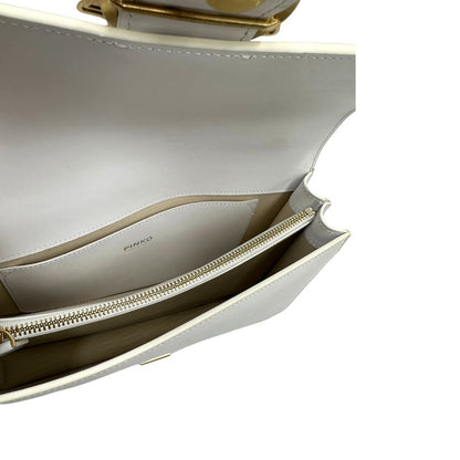 interno Borsa Pinko in pelle bianca e hardware dorato, di lusso, originale, ottime condizioni.