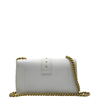 Borsa Pinko in pelle bianca e hardware dorato, di lusso, originale, ottime condizioni.