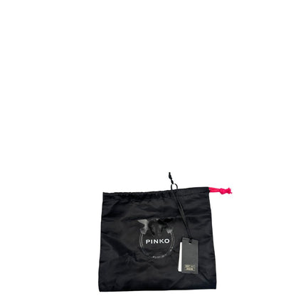 Borsa Pinko in pelle viola e hardware dorato, versione mini, indossabile a tracolla, di lusso, originale, ottime condizioni.