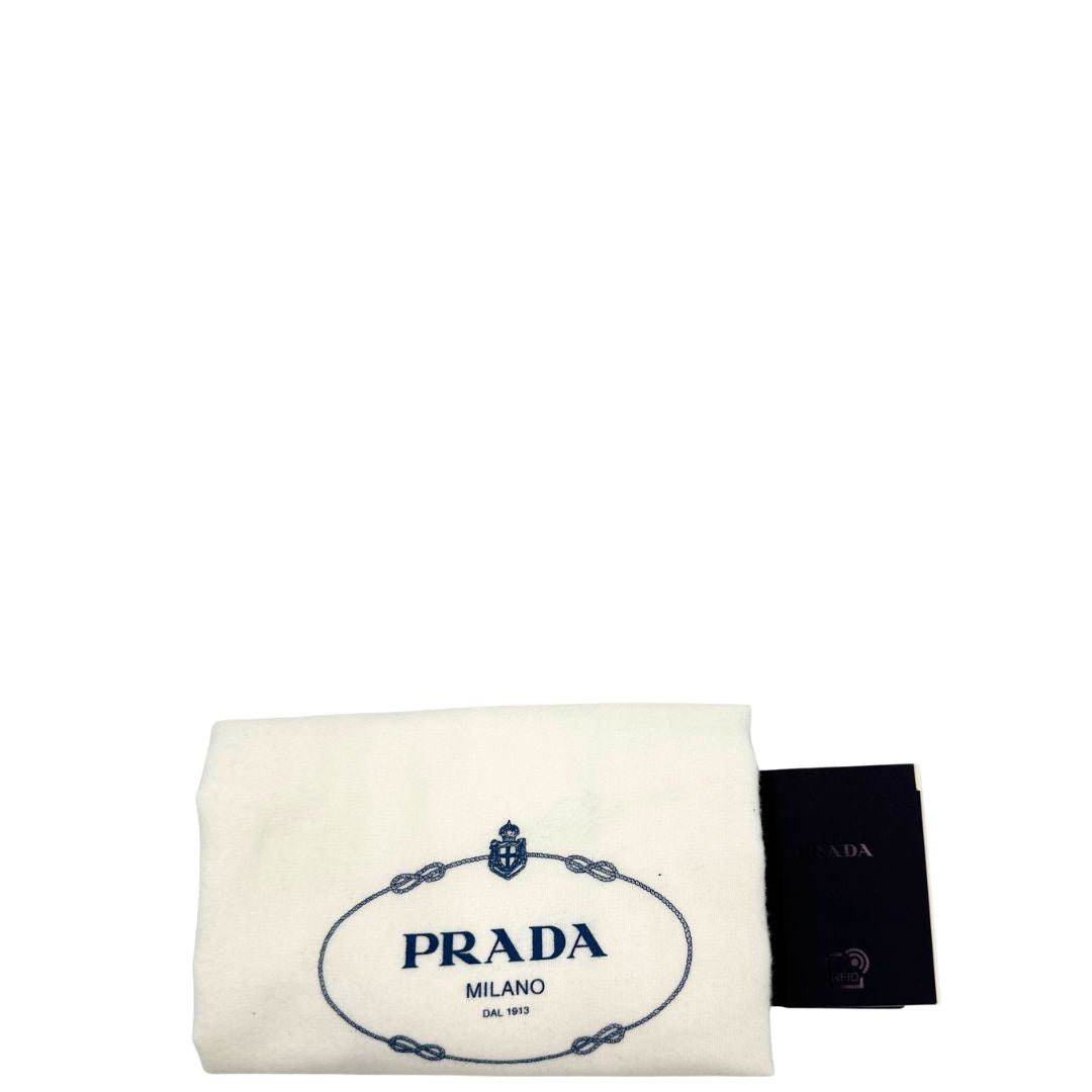 Borsa Prada in nappa antique color verde acqua con hardware argentato, di lusso, originale, ottime condizioni, usata