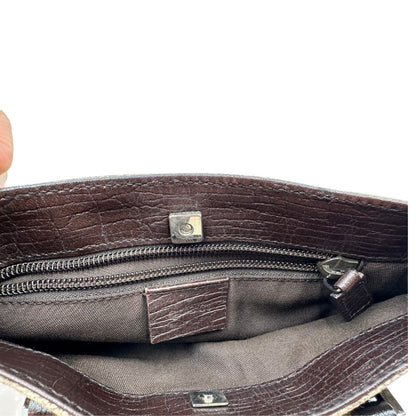 Tasca interna, Borsa Gucci GG in canvas beige e dettagli in pelle marroni testa di moro, indossabile a mano. Originale, usata, di lusso, in ottime condizioni. 