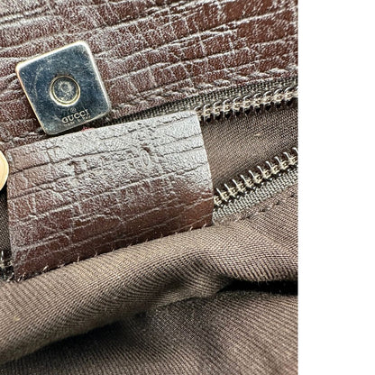 Codice, Borsa Gucci GG in canvas beige e dettagli in pelle marroni testa di moro, indossabile a mano. Originale, usata, di lusso, in ottime condizioni.
