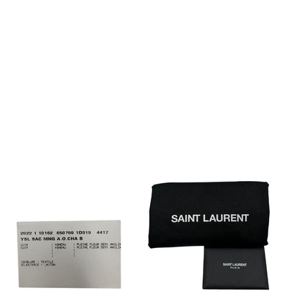  Borsa Saint Laurent in pelle trapuntata color verde petrolio con hardware dorato, dal design elegante e strutturato, di lusso, originale, ottime condizioni.
