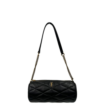 front  Borsa Saint Laurent in pelle nera trapuntata, indossabile a spalla, di lusso, originale, ottime condizioni, usata. 