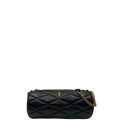 front  Borsa Saint Laurent in pelle nera trapuntata, indossabile a spalla, di lusso, originale, ottime condizioni, usata. 