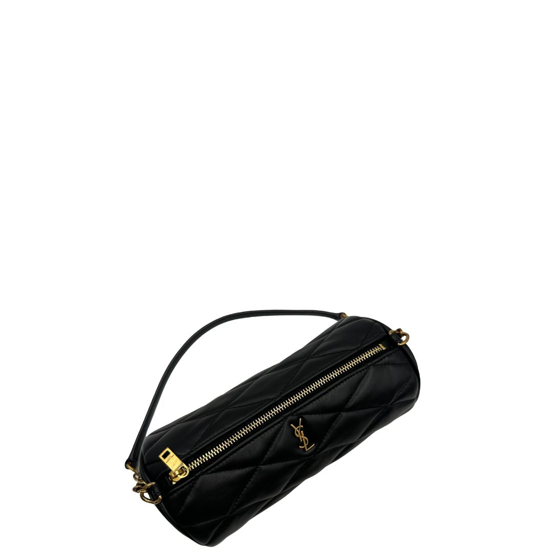  Borsa Saint Laurent in pelle nera trapuntata, indossabile a spalla, di lusso, originale, ottime condizioni, usata. 