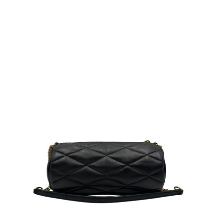 retro  Borsa Saint Laurent in pelle nera trapuntata, indossabile a spalla, di lusso, originale, ottime condizioni, usata. 